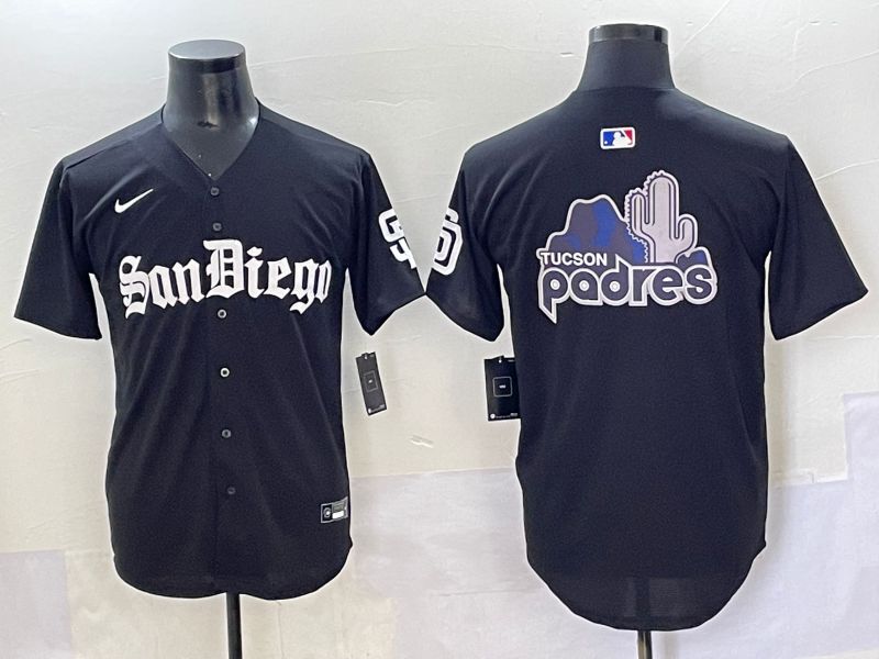 Men 2025 San Diego Padres Blank Black Five generations Joint Name Nike MLB Jersey style 12